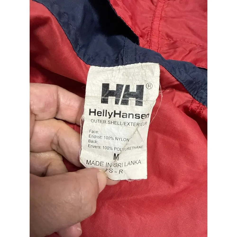 Vintage Helly Hansen Pullover Jacket Mens Medium Hooded Windbreaker Anorak 90s